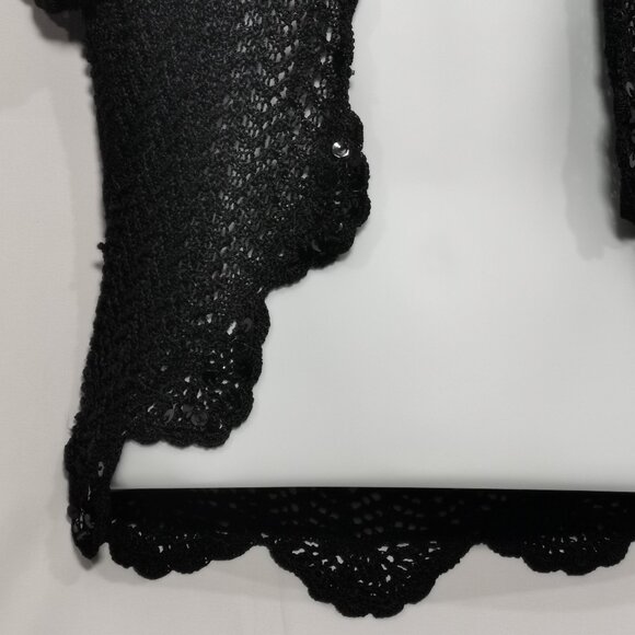 Crocheted with Sequined Trim Bolero Size M EUC #107 - Picture 2 of 8